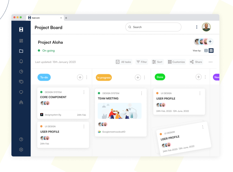 kanban project management dashboard by Jennifer Ibrahim on Dribbble