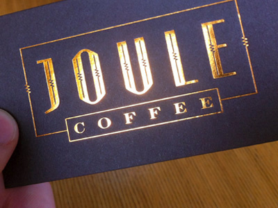 Joule business card business card coffee copper foil raleigh