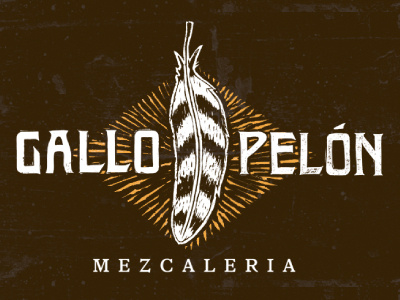Gallo Pelón bar identity linocut logo mezcal raleigh