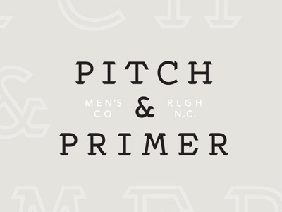 Pitch & Primer brand fashion logotype mens nc raleigh rlgh typography