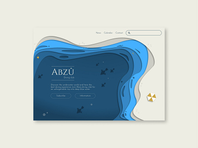 Abzû diving club design graphic design papercut ui ux webdesign website