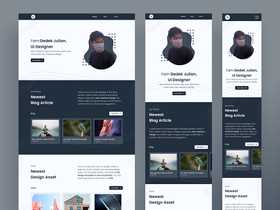 Personal Website User Interface Design Concept article blog branding clean dark dark mode design figma figma design minimal minimalist mobile personal personal website responsive ui ui design ux web website