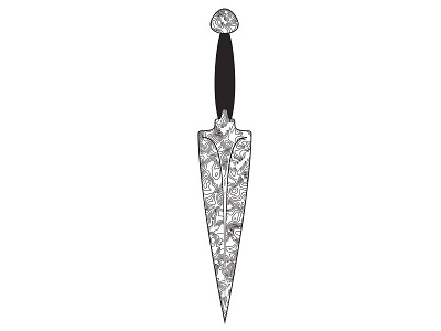 Damascus Dagger dagger damascus damascus steel illustration illustrator knife vector