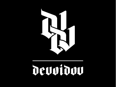 Devoidov Monogram and Typeface band blackletter gothic logo monogram monogram logo typeface