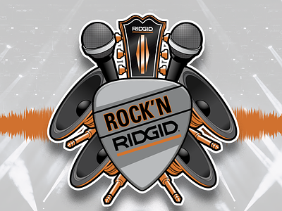 Rock'n Ridgid badge illustration logo ridgid ridgidtools rock tools