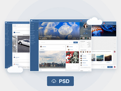 Redesign of the Vk PSD flat flat design flatata flatstudio free psd social template vk vkontakte web design