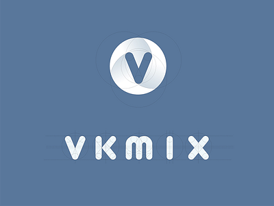 Logo for Vkmix branding circle flat flat logo gold grid grid identity logo logotype mark social vk