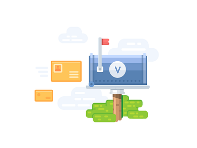 Help center illustration box email facebook feedback flat flatstudio illustration mail social vector vk vkontakte