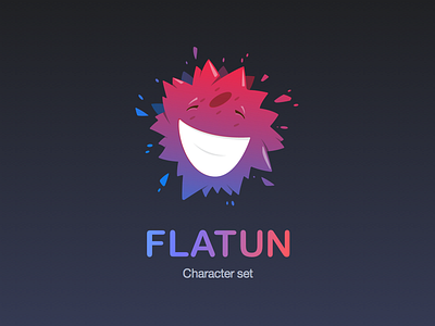 Flatun characer set atom atomic character draw flatten personage set ui ux