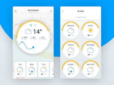 World Weather box company design feedback flat flatstudio map search