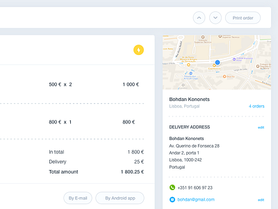 Order Details - #7 admin dashboard delivery details infographic interface order ui. flat