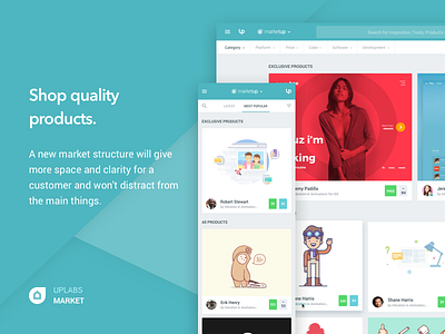 UpLabs - MarketUp blocks flat grid market marketup material shop store ui uplabs ux