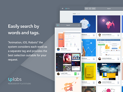 UpLabs Search flat grid material mobile responsive search tags ui uplabs ux
