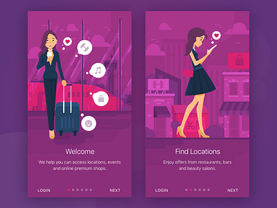 Onboarding Illustration 2hot2pay girl illustration illustrations ios onboarding tour walktrough welcome