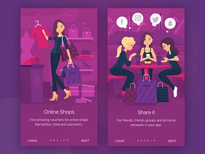 Onboarding Illustration - part 3 2hot2pay girl illustration illustrations ios onboarding tour walktrough welcome