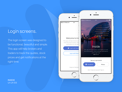 Inside app - Login screens by Flatstudio on Dribbble