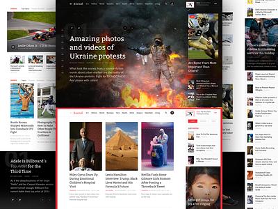 Main page - Journal. flatstudio glossy interface journal magazine main news project redesign