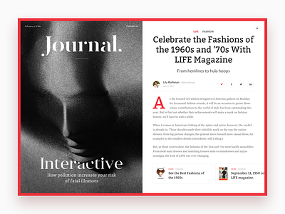 Cover article - Journal. cover flatstudio interface journal magazine newspaper ui web