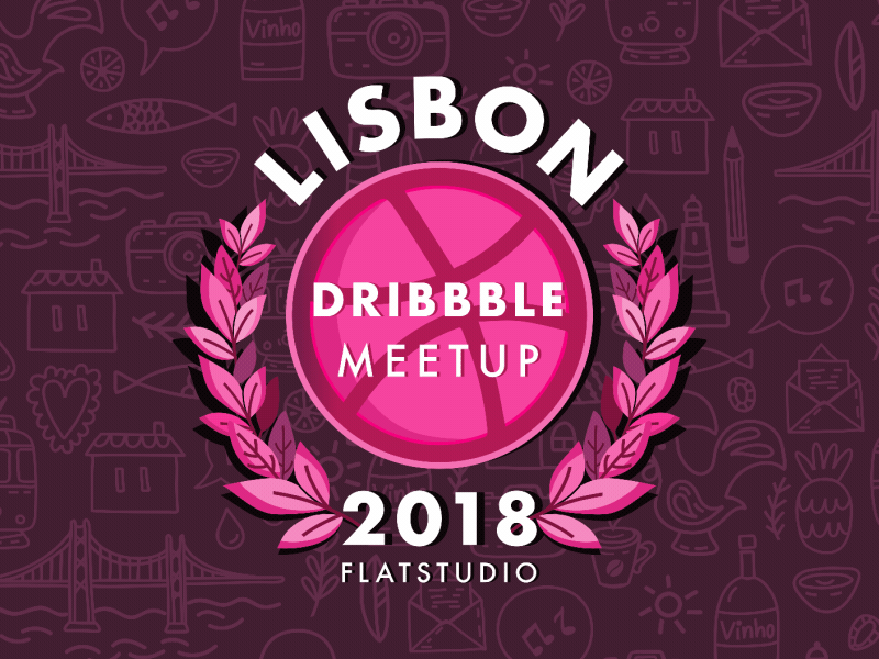 Lisbon Dribbble Meetup @Flatstudio badge drible flatstudio illustration lisboa lisbon logo mark patterns portugal