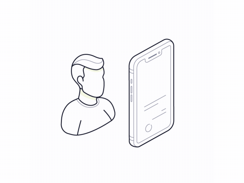 Animation: Face ID for document verification banco bank app crypto finance illustrations new bank novo banco onboarding portugal tour