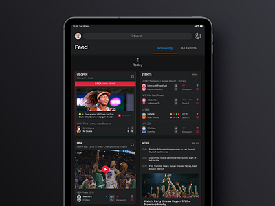 Rewind: User feed (iPad version) bet betting casino football feed gambling ios feed ipad feed rewind sport feed sport interface sports feed sportsbook tennis feed user feed