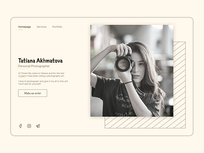 Photographer Portfolio | Landing | Tatiana Akhmatova business card website landing minimal minimalist personal personal website portfolio portfolio website resume ui website