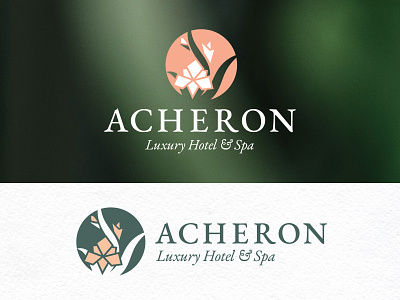 Acheron - Luxury Hotel & Spa branding gladiolus hotel spa logo vector