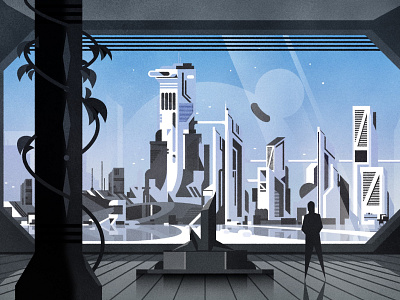 Futurist lobby architecture city cityscape design illustration illustrator minimalist skyline texture vector