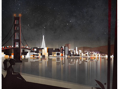 San Fran city illustration illustrator minimalist skyline vector