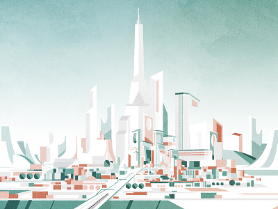 Pastel City architecture city cityscape design futurism illustration illustrator minimalist texture vector