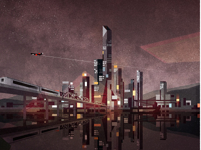 Urban Night architecture city cityscape design illustration illustrator minimalist skyline texture vector