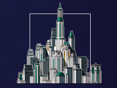 Ligne Claire art deco architecture city cityscape design illustration illustrator minimalist skyline texture vector