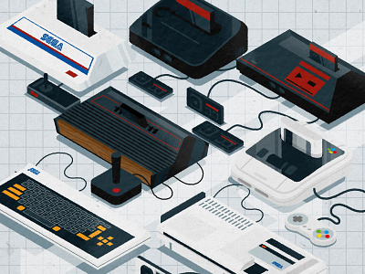 Old School console cool console game gaming illustration illustrator master minimalist nintendo sega system texture vector