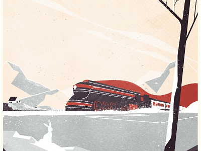Winter Train art deco design illustration illustrator minimalist texture train vector vehicle winter