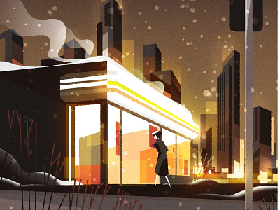 Nightly store run city cityscape design illustration illustrator minimalist skyline texture vector