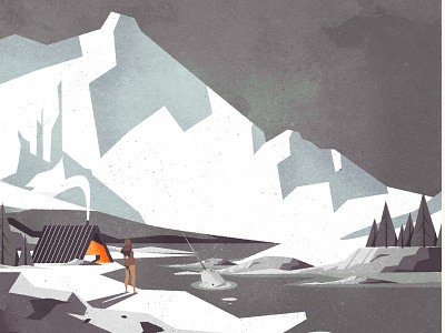 Winter meeting illustration illustrator minimalist mountain nature photoshop texture vector