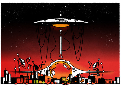 War of the Worlds! cityscape design editorial futurism illustration illustrator minimalist science fiction texture vector