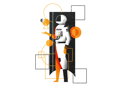 Astronaut Logo design illustration illustrator logo minimalist texture vector