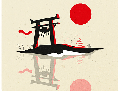 Torii design illustration illustrator logo minimalist texture vector