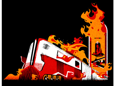Hell Train! affiche design graphic design illustration illustrator logo minimalist poster texture train vector