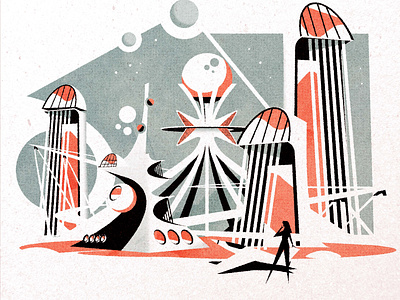 Googie City Centre branding city design illustration illustrator minimalist texture vector