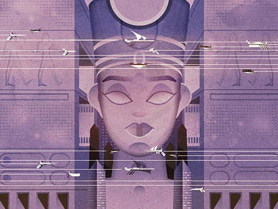 Egyptian Sci-Fi ancient astronauts city cyberpunk design egyptian illustration illustrator minimalist science fiction texture vector