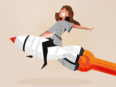Rocket ride! character design illustration illustrator minimalist rocket texture vector