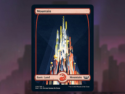 Magic: the gathering - streets of New Capenna - Mountain boardgame card cardgame city design illustration magic professional texture the gathering vector