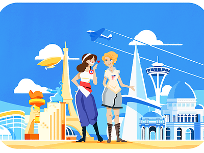 France v. US american art deco art nouveau cute france french girls national personifications women worlds fair
