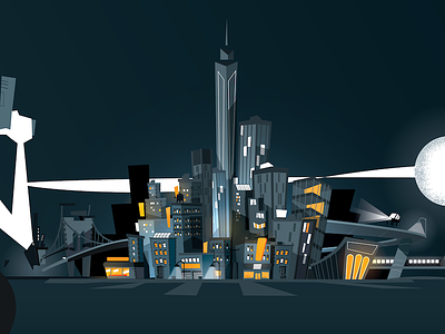 Noir City architecture cartoon modern city cityscape noir skyline