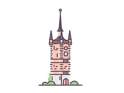 Belfry - Kortrijk architecture belfry belgium building icon illustration kortrijk minimalist stylized tourism vector vectorart