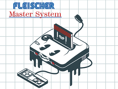 Fleischer Master System art cartoon console fleischer illustration isometric old retro retrogames sega vector