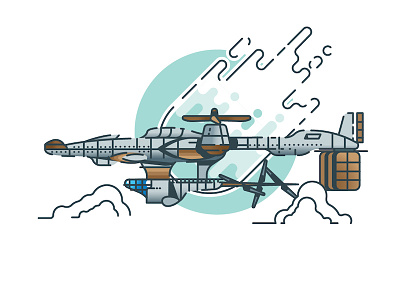 Highwind airship drawing fanart fantasy fictional final final fantasy game highwind illustration sticker vector