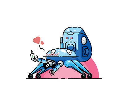 I <3 Tachikoma anime cyberpunk ghost in the shell illustration manga tachikoma vector